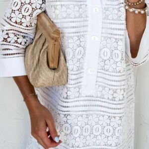 Elegant White Lace Dress